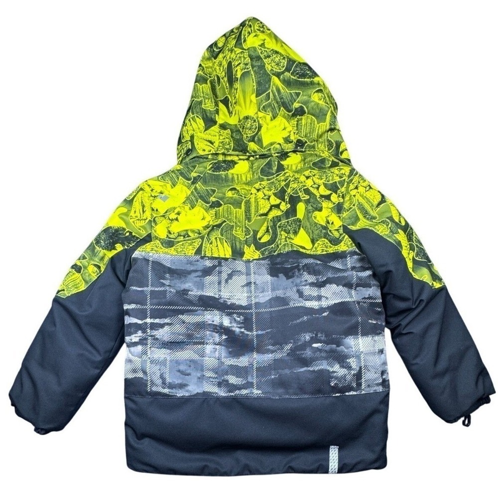 Obermeyer Boys Ski Snowboard Jacket I-Grow Hooded Insulated Black Green 7 Retro - Picture 2 of 8